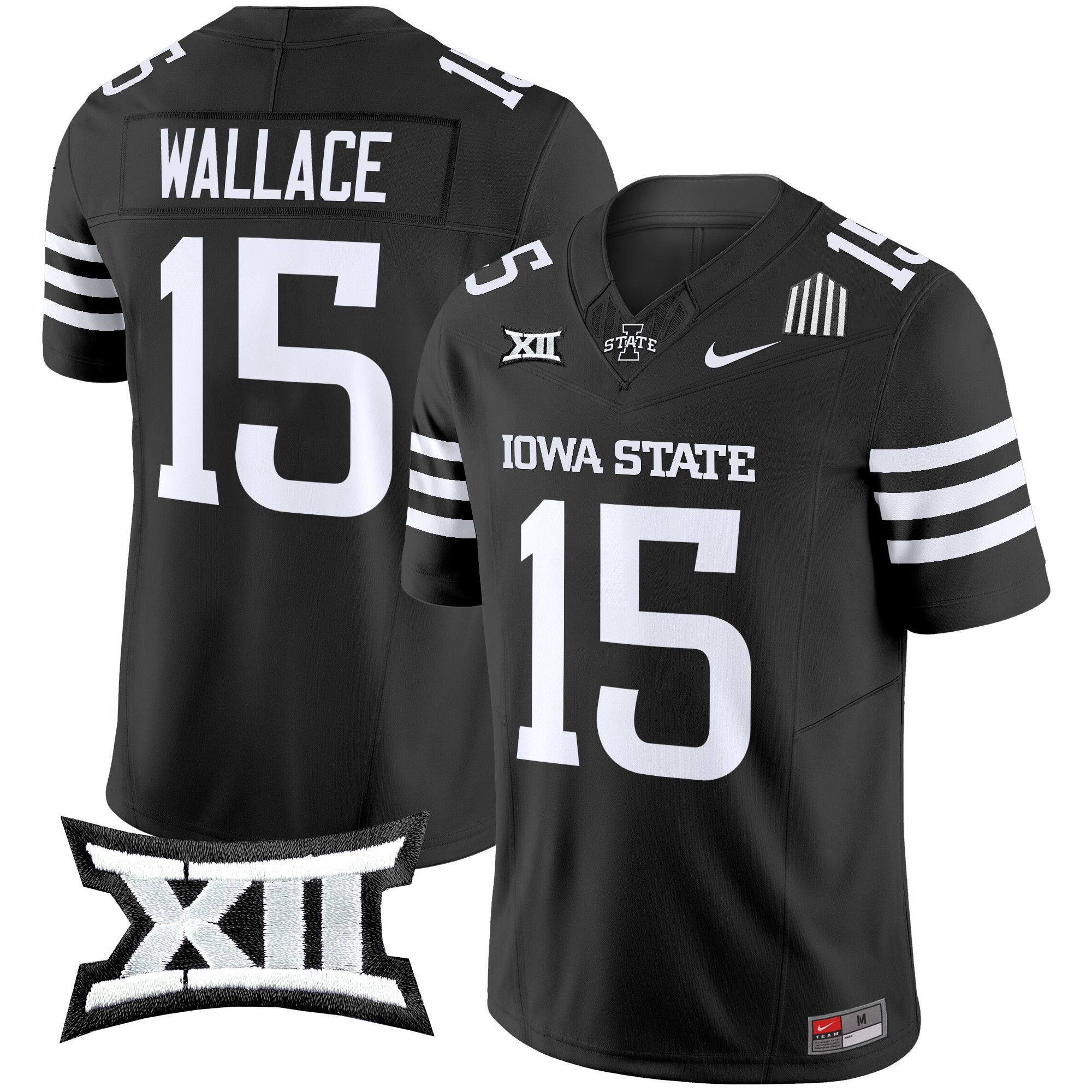 Men Iowa State Cyclones #15 Wallace Black Nike 2024 Vapor Limited NCAA Jersey style 1